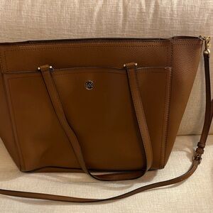 Michael Kors Cognac Pebbled Leather Tote with Crossbody Strap